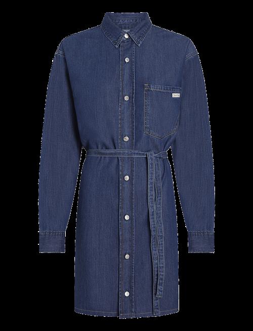 Calvin Klein Jeans | Lyocell Belted Denim Shirt Dress | L