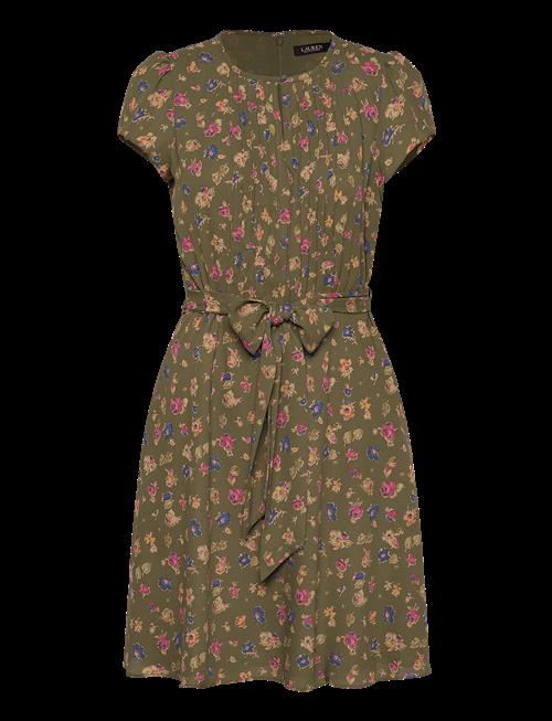 Lauren Ralph Lauren | Floral Belted Georgette Pintucked Dress | 44