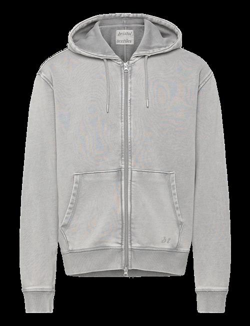 Brixtol Textiles | Bt Zip Hoodie Washed Grey | M