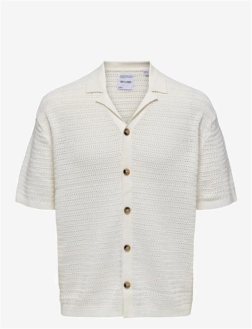 ONLY & SONS | Onsthiago Ovz 7 Ss Resort Crochet Shirt | XS