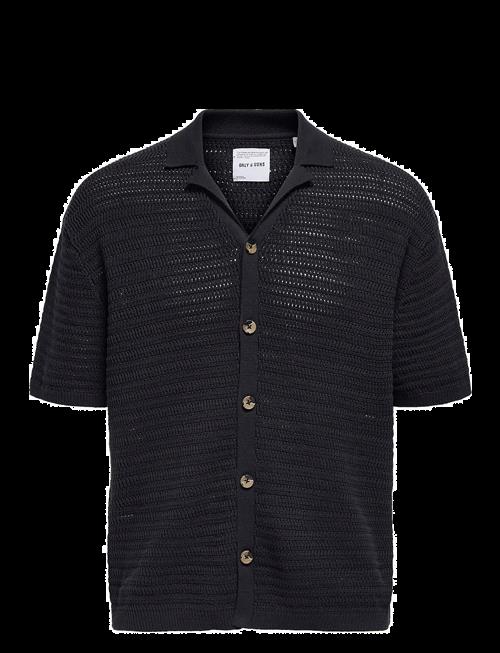 ONLY & SONS | Onsthiago Ovz 7 Ss Resort Crochet Shirt | L