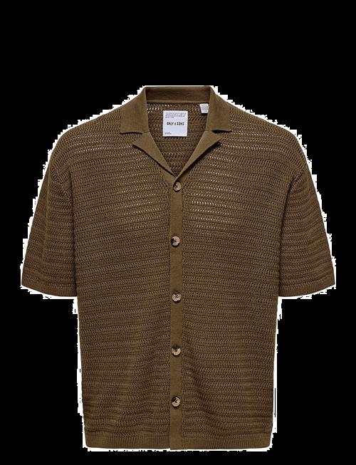 ONLY & SONS | Onsthiago Ovz 7 Ss Resort Crochet Shirt | S