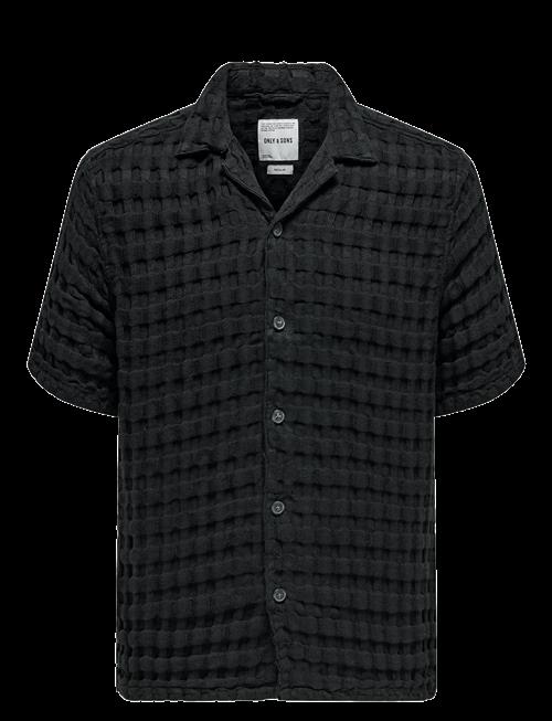 ONLY & SONS | Onsbraddock Reg Ss Resort Waffle Shirt | M