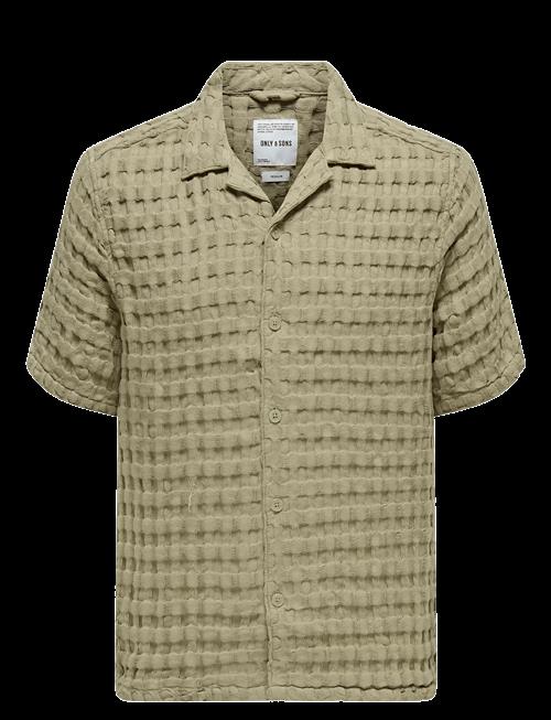 ONLY & SONS | Onsbraddock Reg Ss Resort Waffle Shirt | L