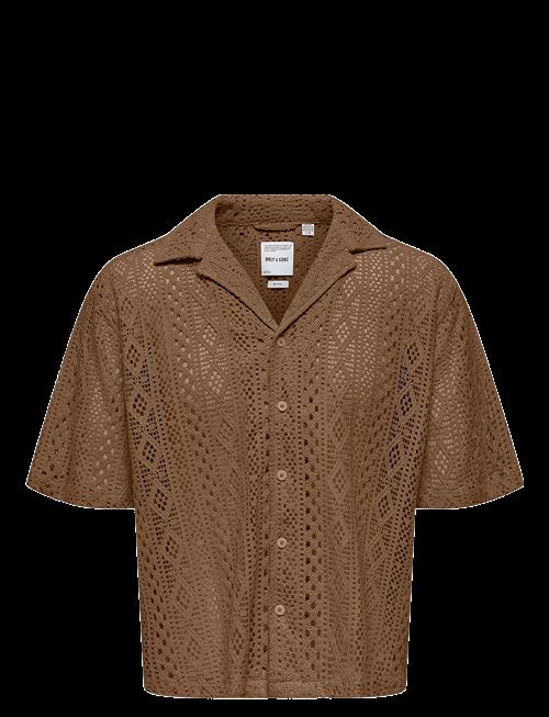 ONLY & SONS | Onsnovak Rlx Resort Ss Lace Shirt | M