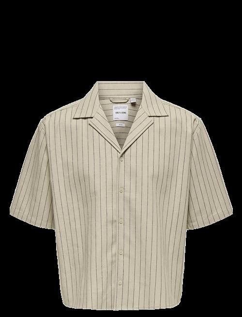 ONLY & SONS | Onsemilo Rlx Ss Linen Resort Shirt 0256 | XL