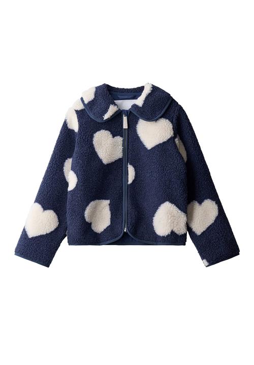 Molo Unna Fleece Jacket Big Hearts Big Hearts 116 cm  Blå  116 cm  Piger