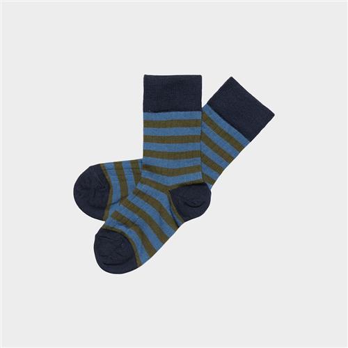FUB 2-Pack Classic Striped Socks Dark Navy Moss Dark Navy Moss 29-32 EU  Marineblå  29-32 EU  Drenge, Piger