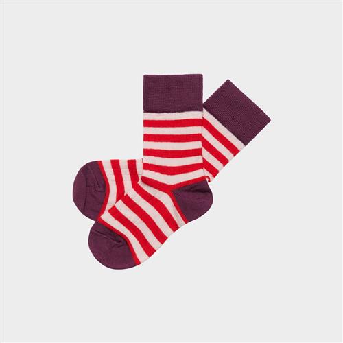 FUB 2-Pack Classic Striped Socks Violet Classic Red Violet Classic Red 22-24 EU  Rød  22-24 EU  Drenge, Piger