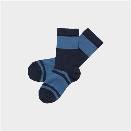 FUB 2-Pack Colour Block Striped Socks Deep Indigo Deep Indigo 25-28 EU  Blå  25-28 EU  Drenge, Piger
