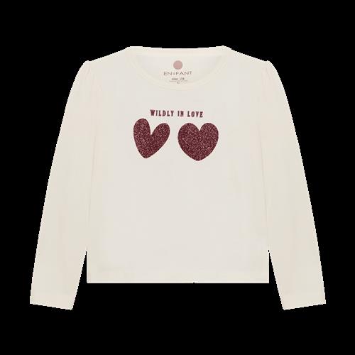 EnFant T-shirt LS Pearled Ivory Pearled Ivory-128 cm  Beige  128 cm