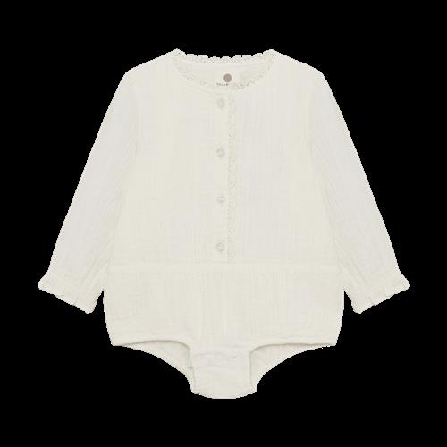 EnFant Romper Woven Pearled Ivory Pearled Ivory-92 cm  Beige  92 cm
