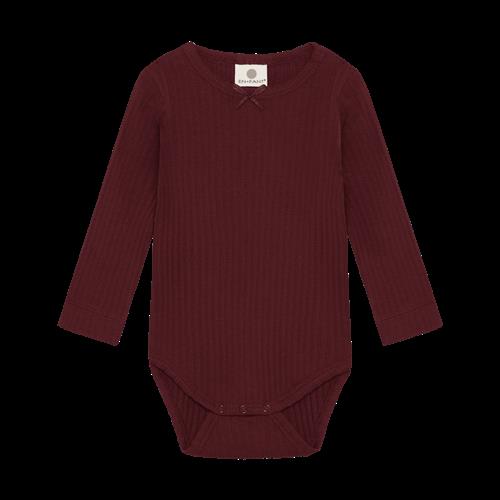 EnFant Body LS Pointelle Burgundy Burgundy-74 cm  Rød  74 cm