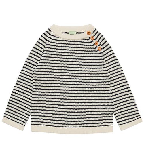 FUB Bluse - Strik - Uld - Ecru/Navy