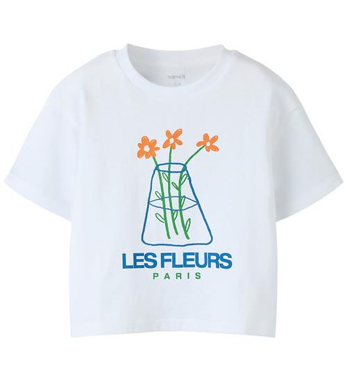 Name It T-shirt - NmfHelga - Bright White/Les Fleurs