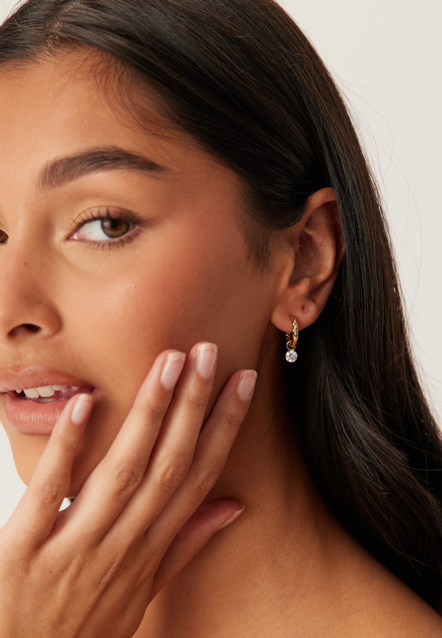 BY JOLIMA Como Hoop Earring Crystal