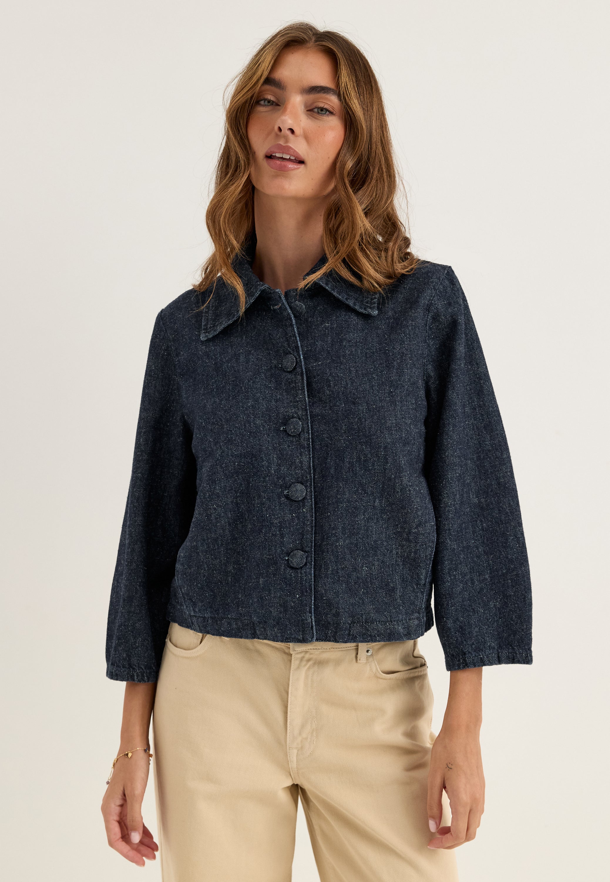 SELECTED Slfrelaxed Hanny 3/4 DENIM JACKET