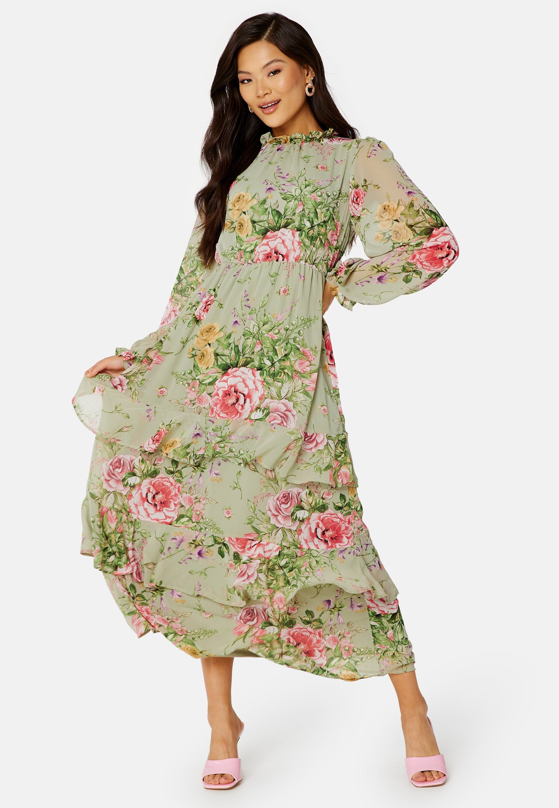 VILA Ura Layer Ruffle Dress