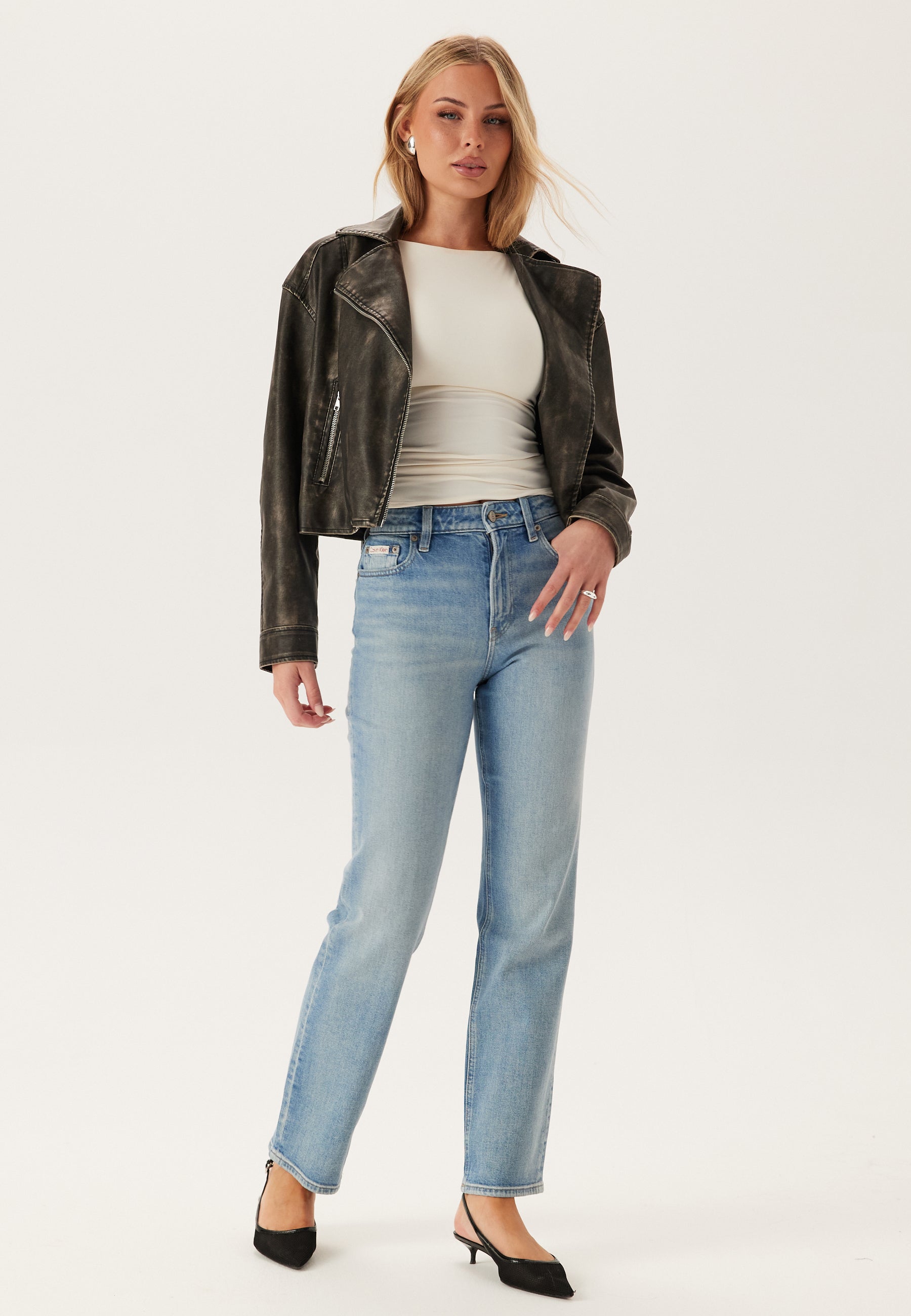 Calvin Klein Jeans High Rise Straight Lt Cape