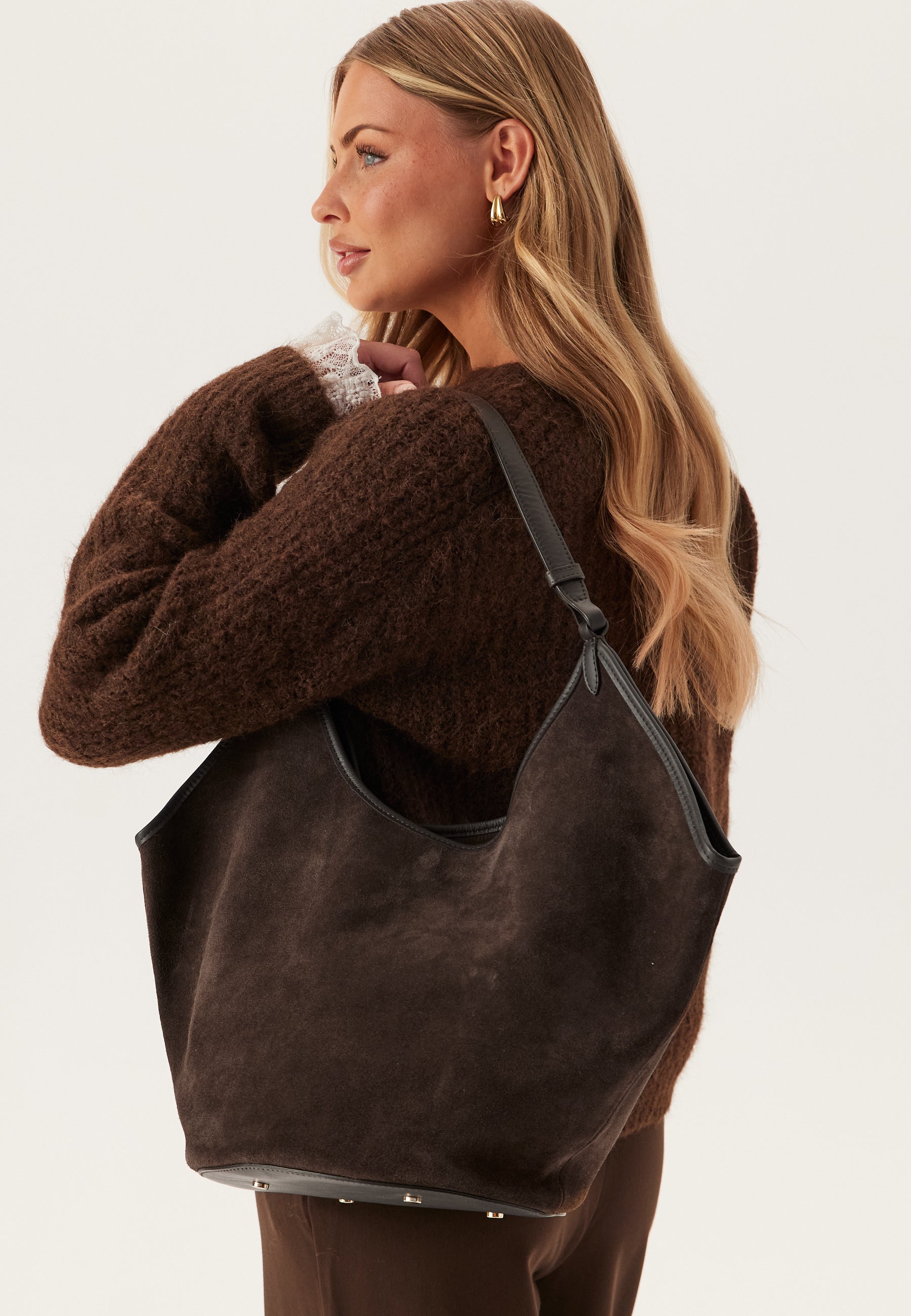 Latalia Ferrara Suede Shopping Bag