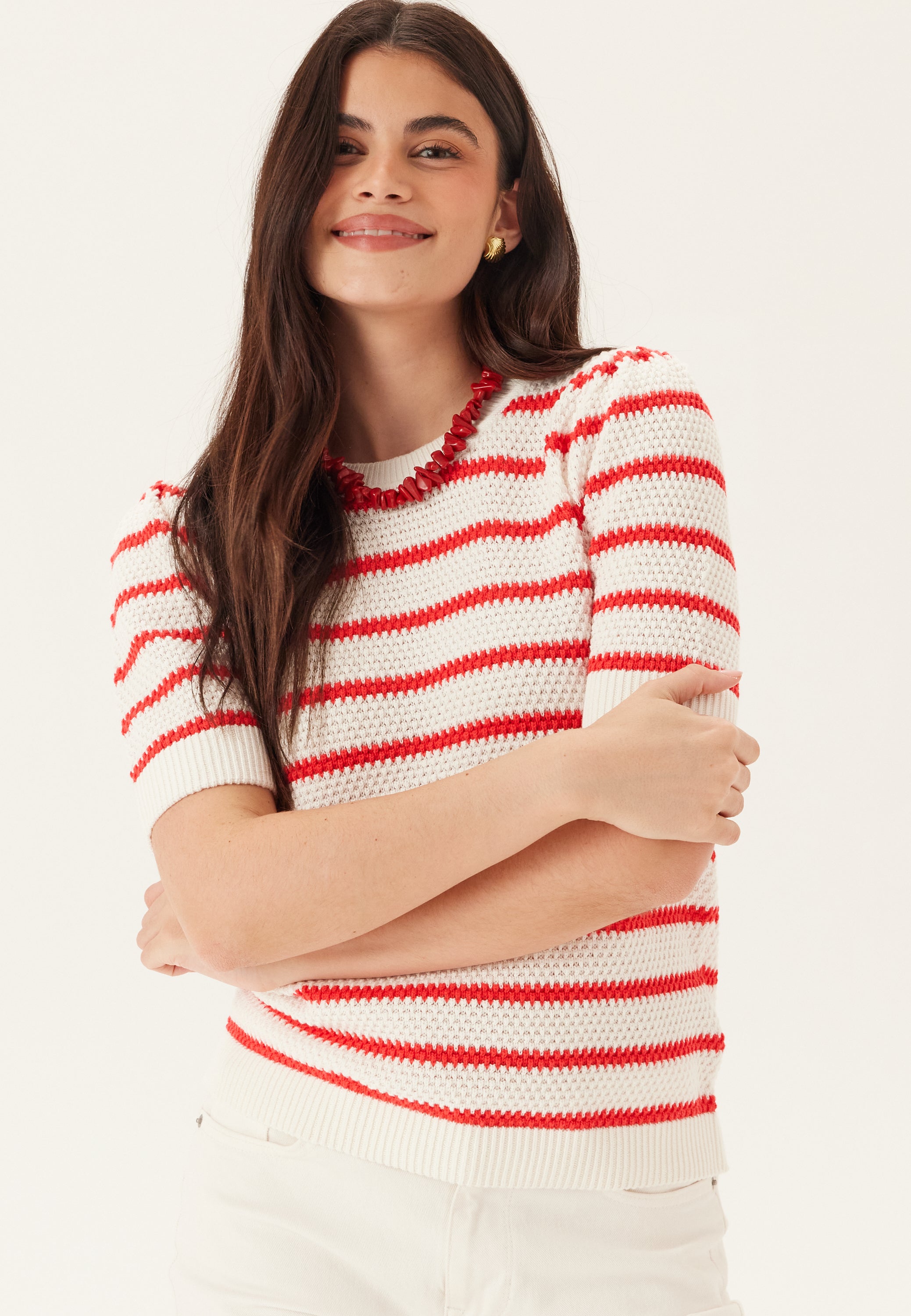 VILA Vidalo O-neck S/S STRIPE KNIT