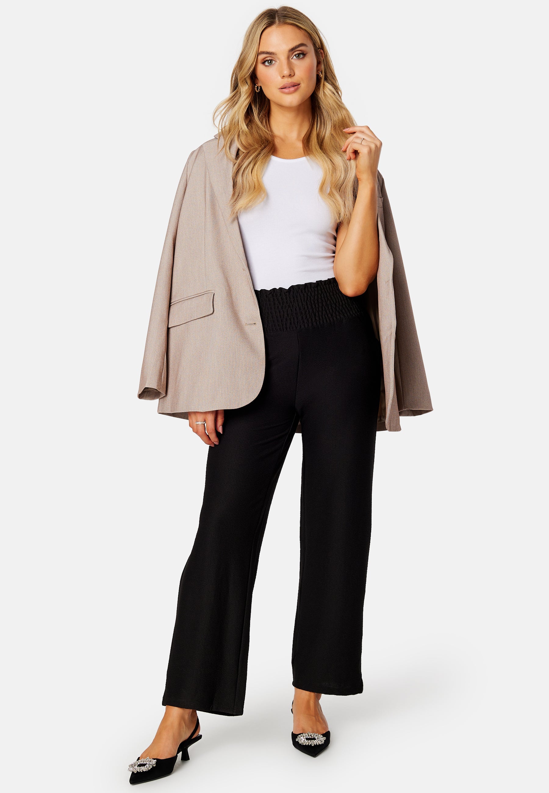 Pieces Curl HW Cropped Pants