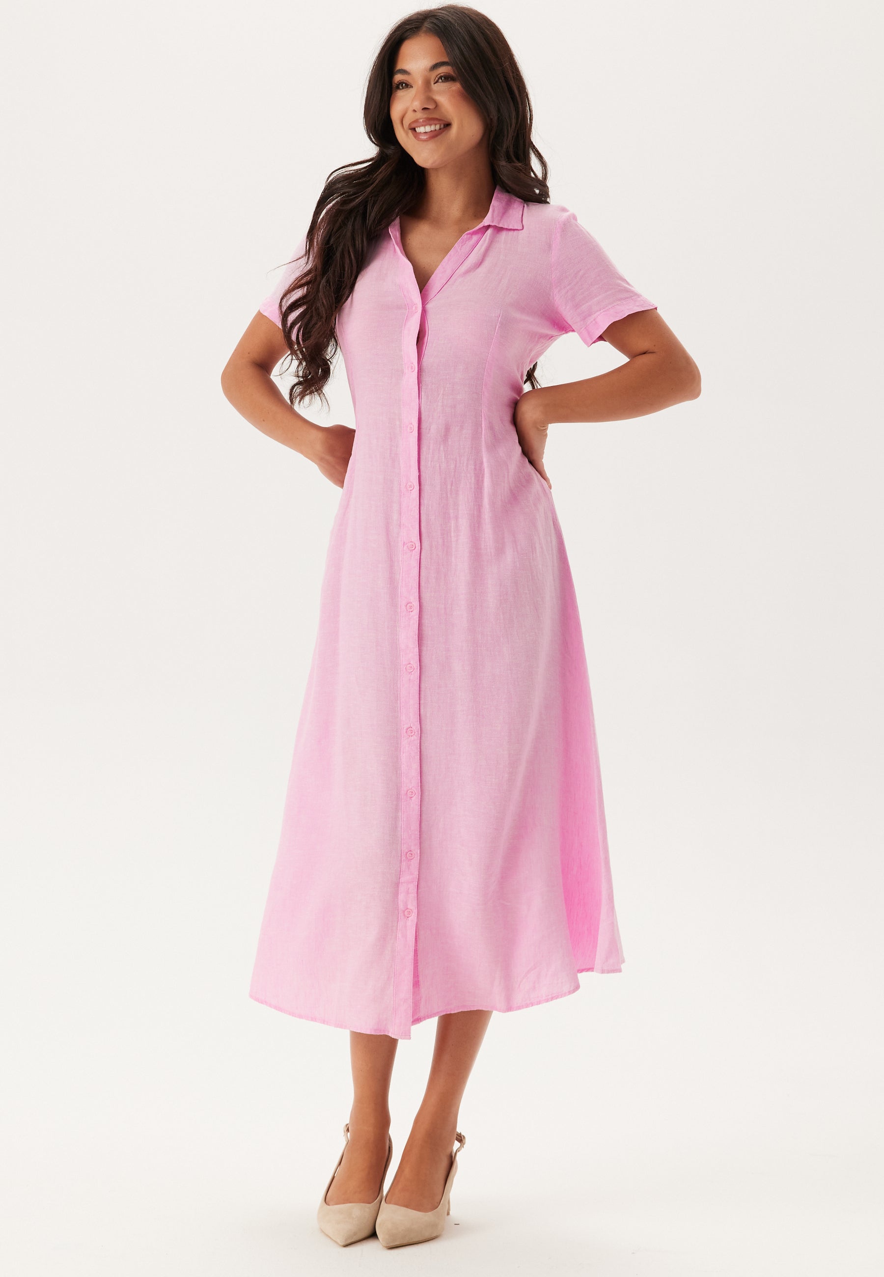 VERO MODA Vmlinn Ss 7/8 VOLUME DRESS