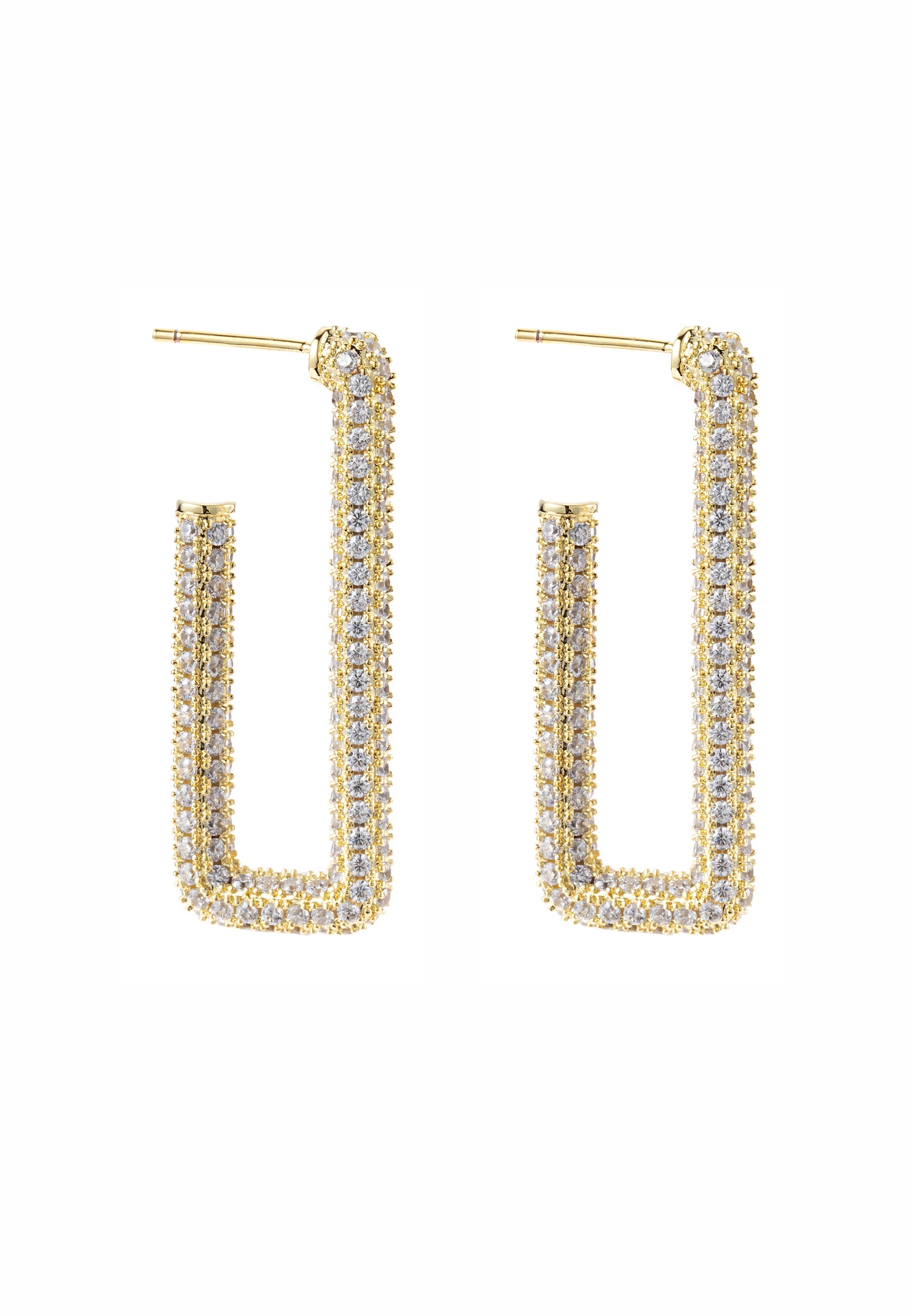 BY JOLIMA Monaco Rectangle Hoops Crystal