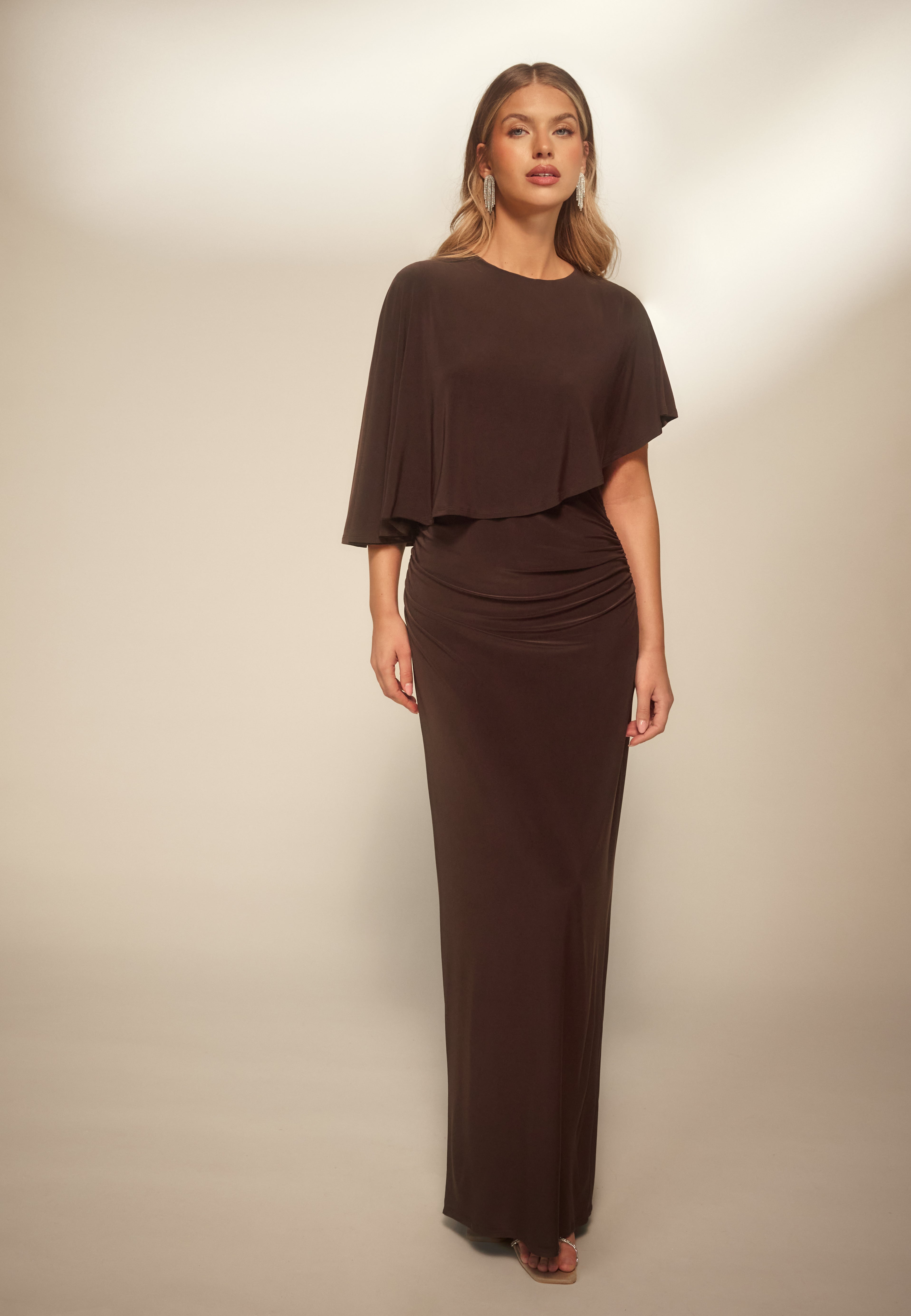 Bubbleroom Occasion Cape Soft Maxi Dress