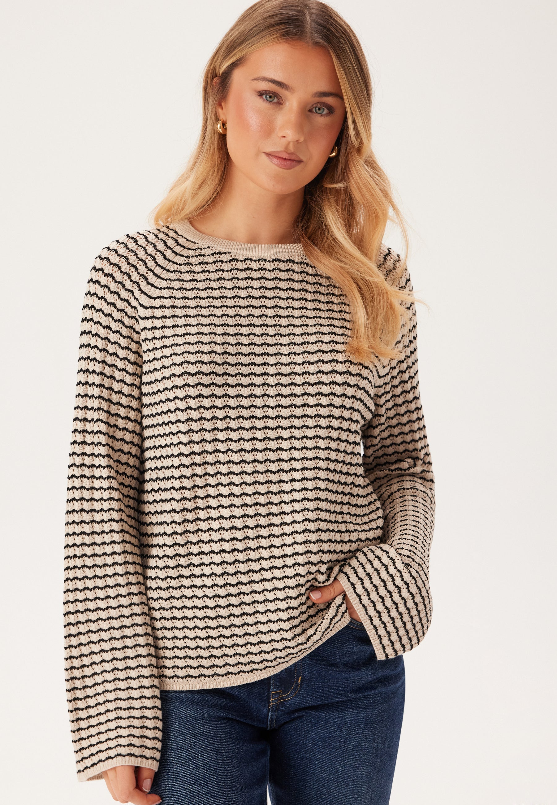 OBJECT Objester L/S KNIT PATTERN TOP