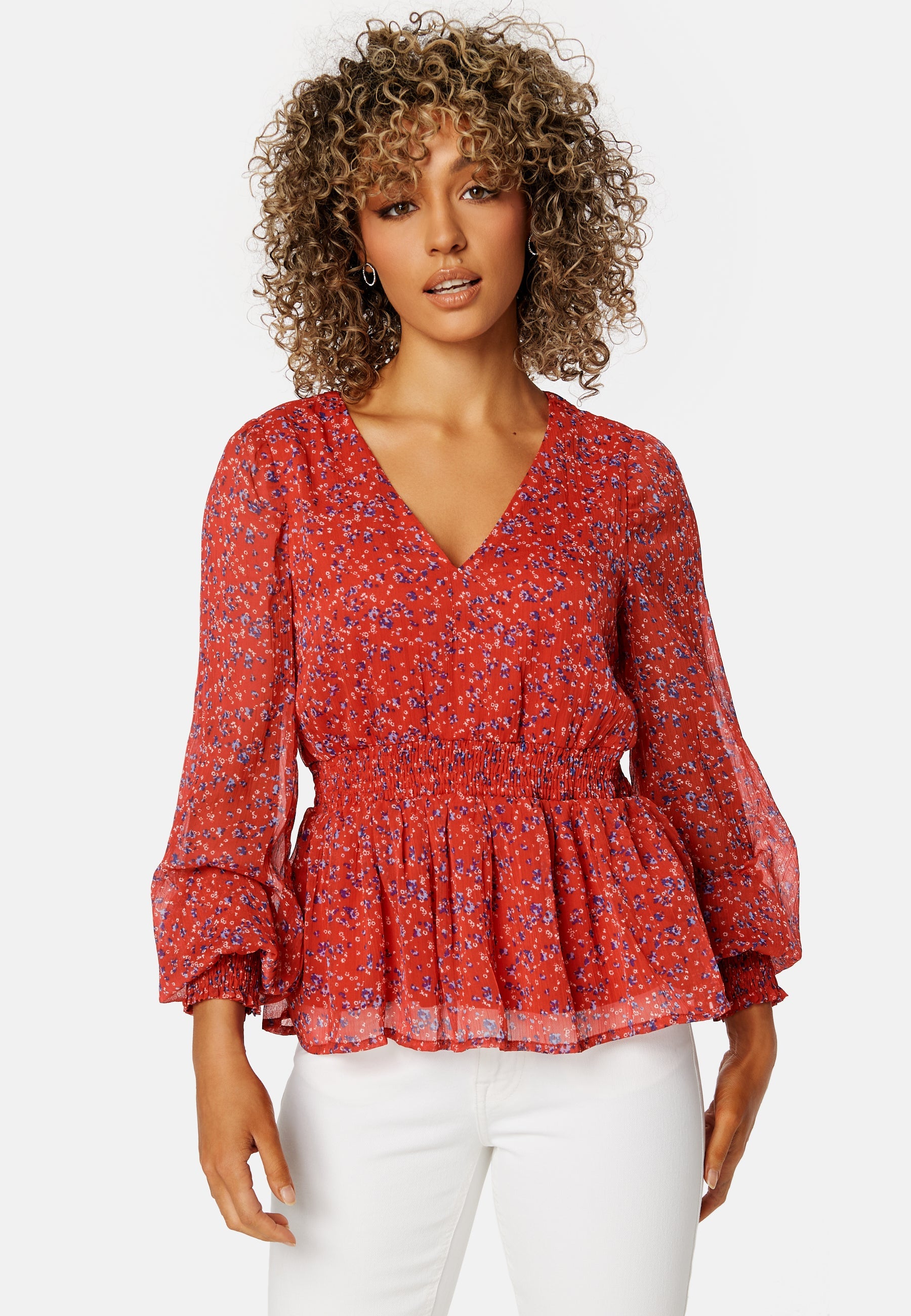 Pieces Mynte LS Peplum Top