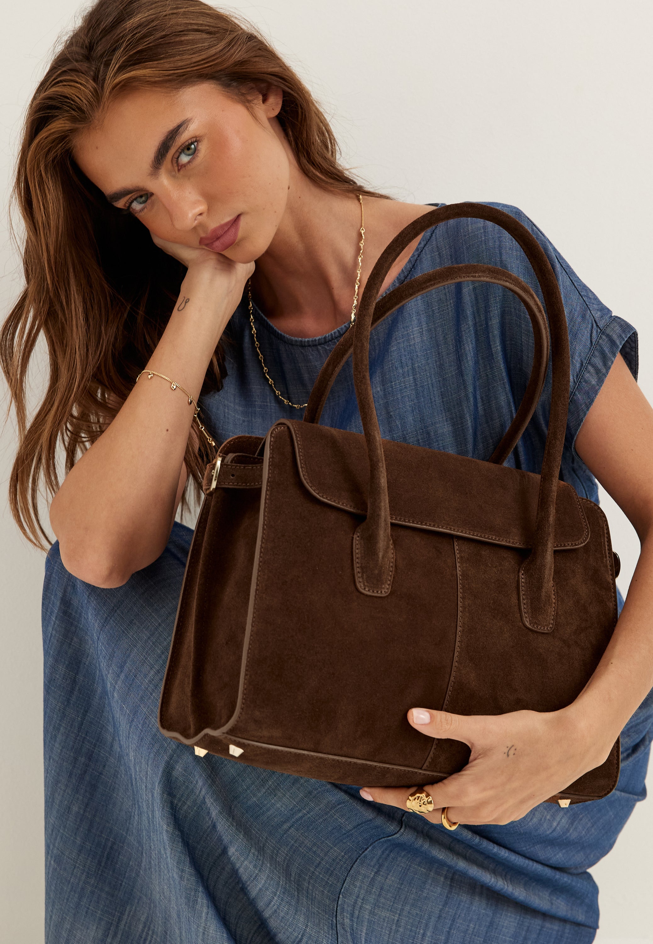 Latalia Loretto Suede Handbag