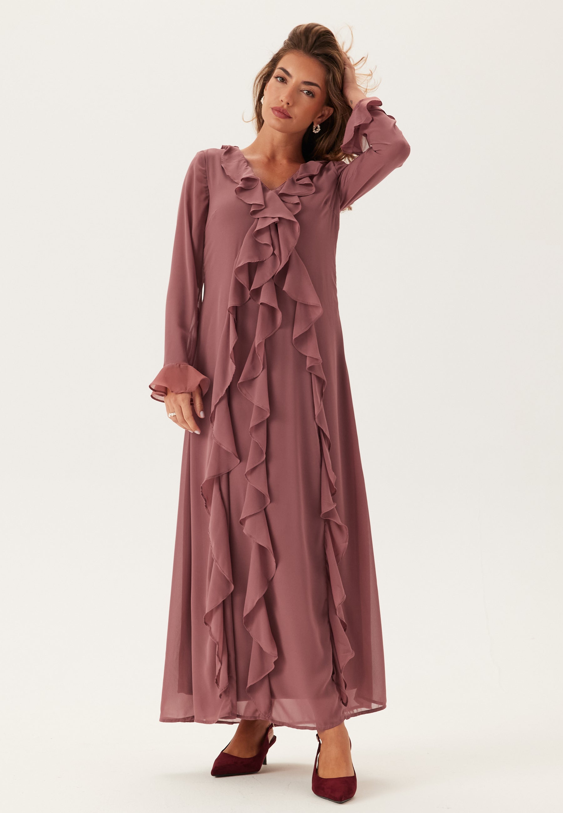 VERO MODA Vmholly Ls Flounce Ankle Dress
