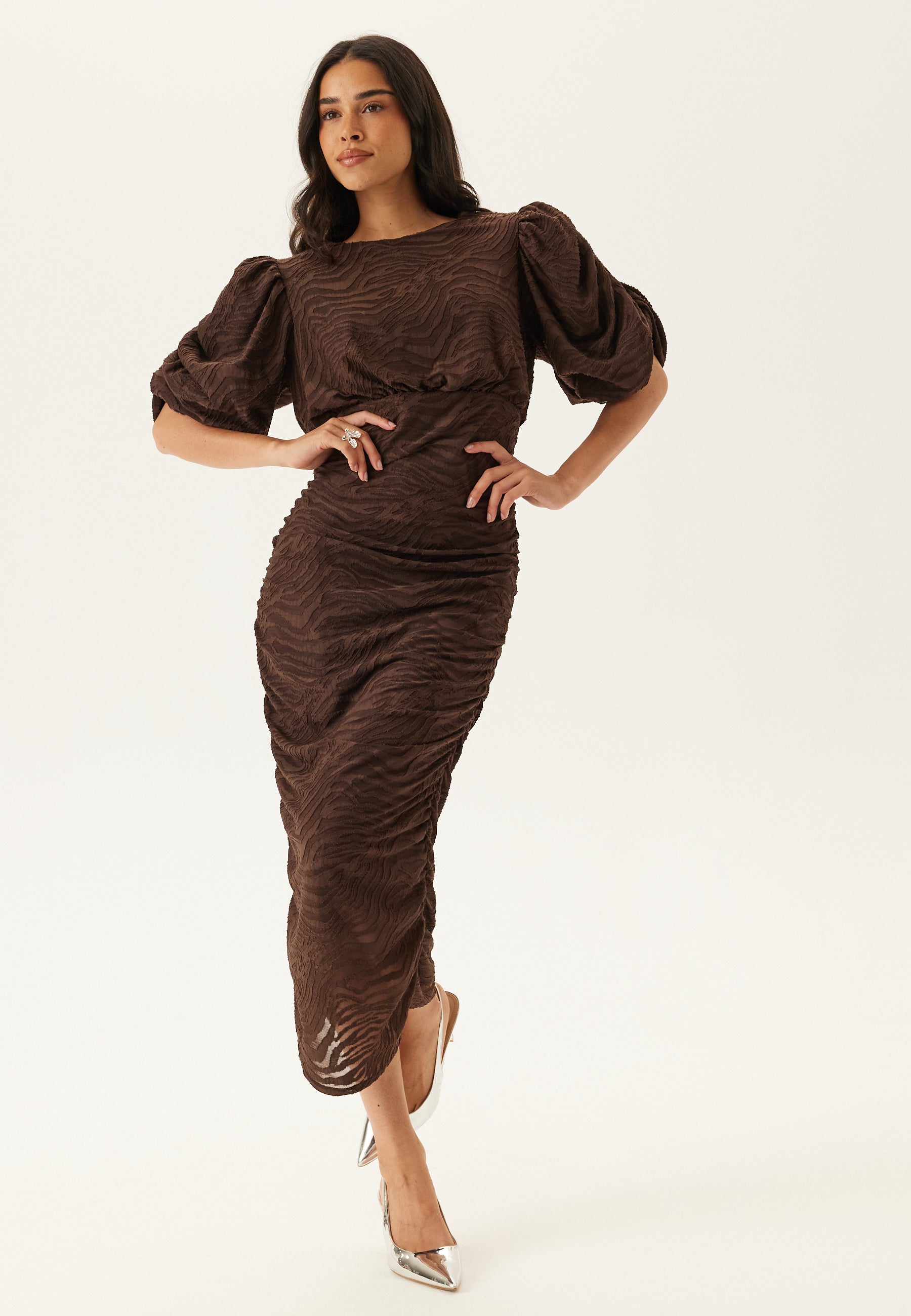 BUBBLEROOM OCCASION Ruched Puff Sleeve Dress