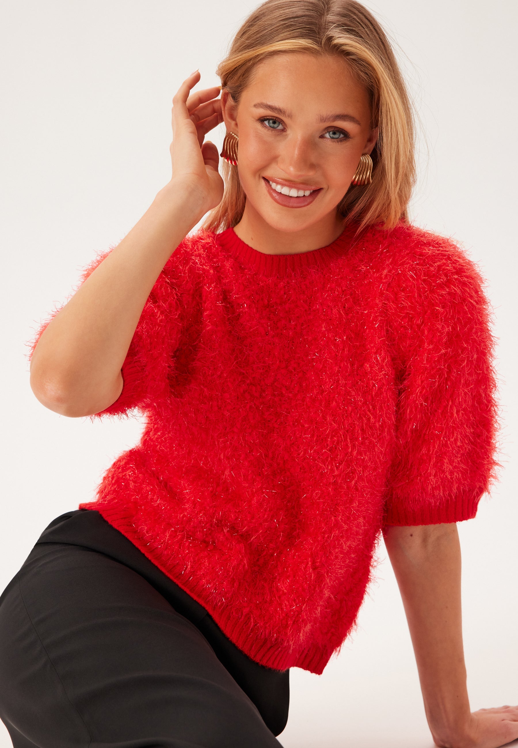 Pieces PCFee SS O-Neck Knit Top