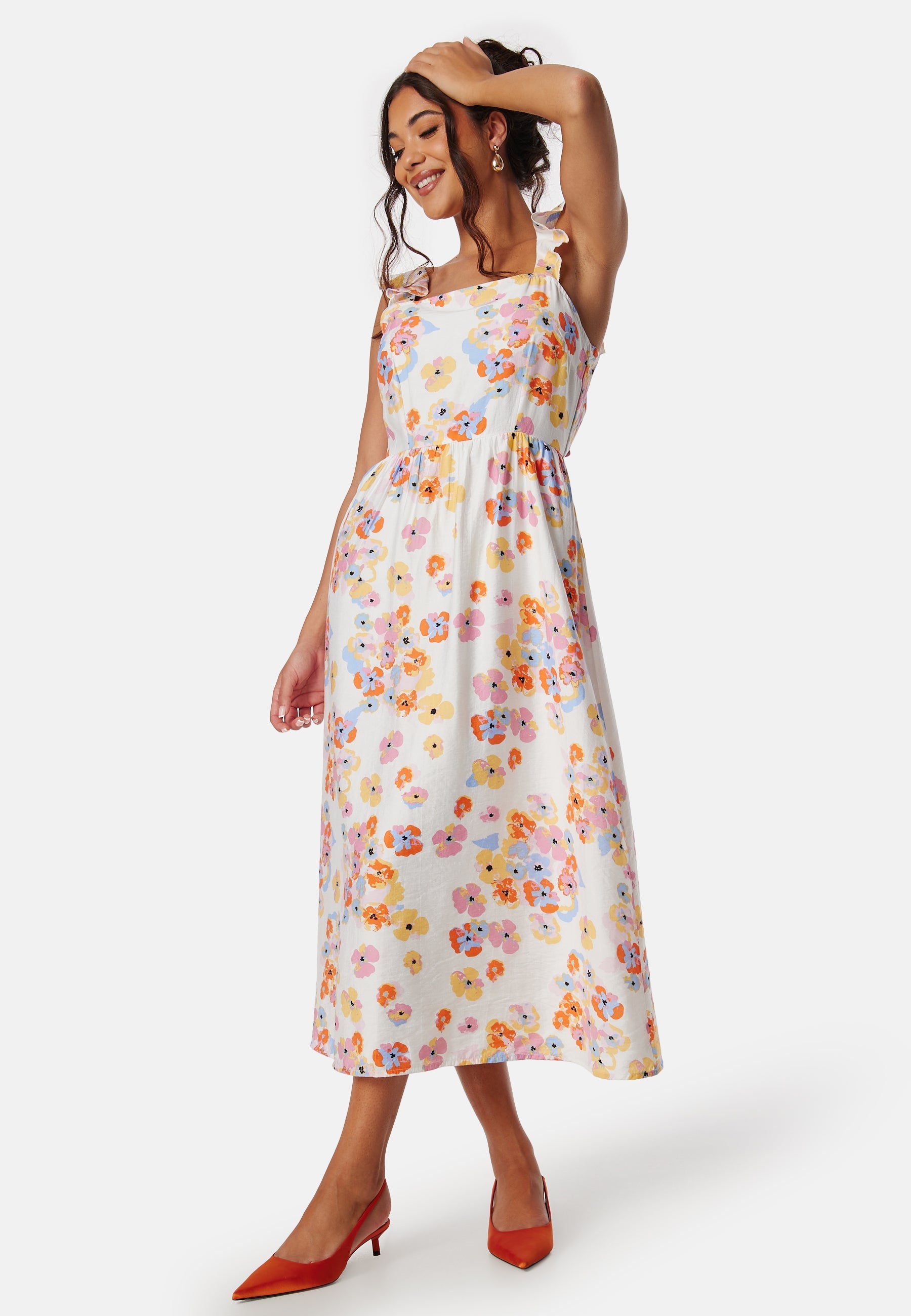 Pieces Pckarlson SL open back tie dress