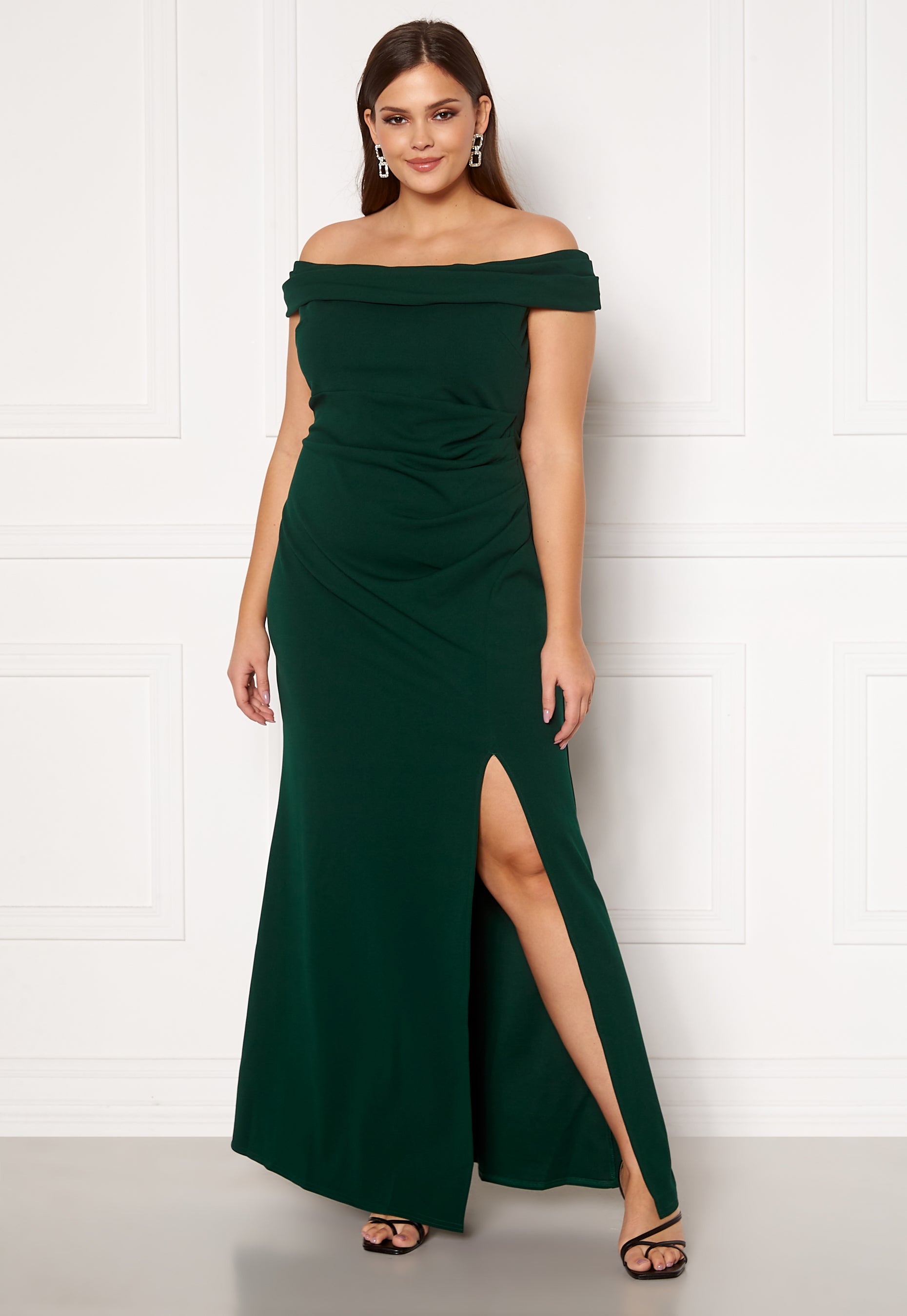 Goddiva Curve Off Shoulder Maxi Curve Dress