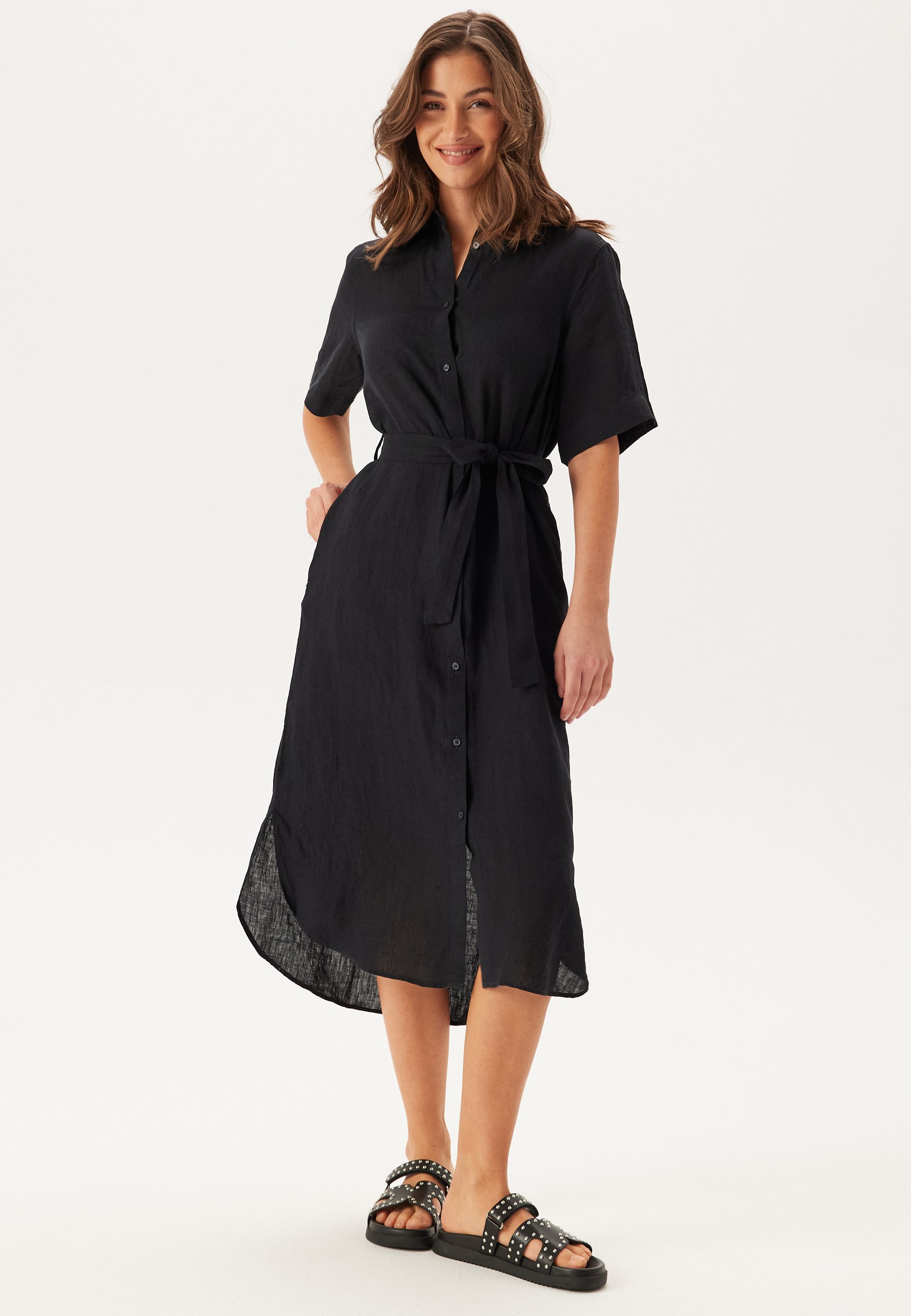 GANT Reg Linen Ss Shirt Dress