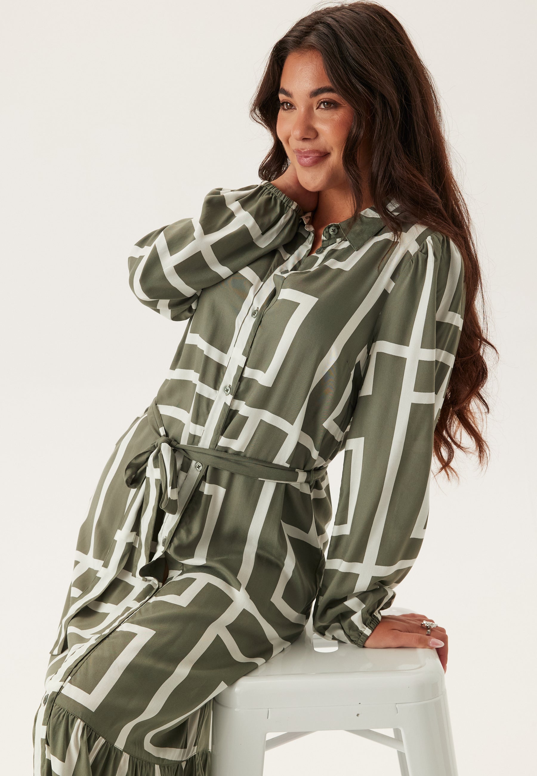 Happy Holly Viscose Long Sleeve Dress