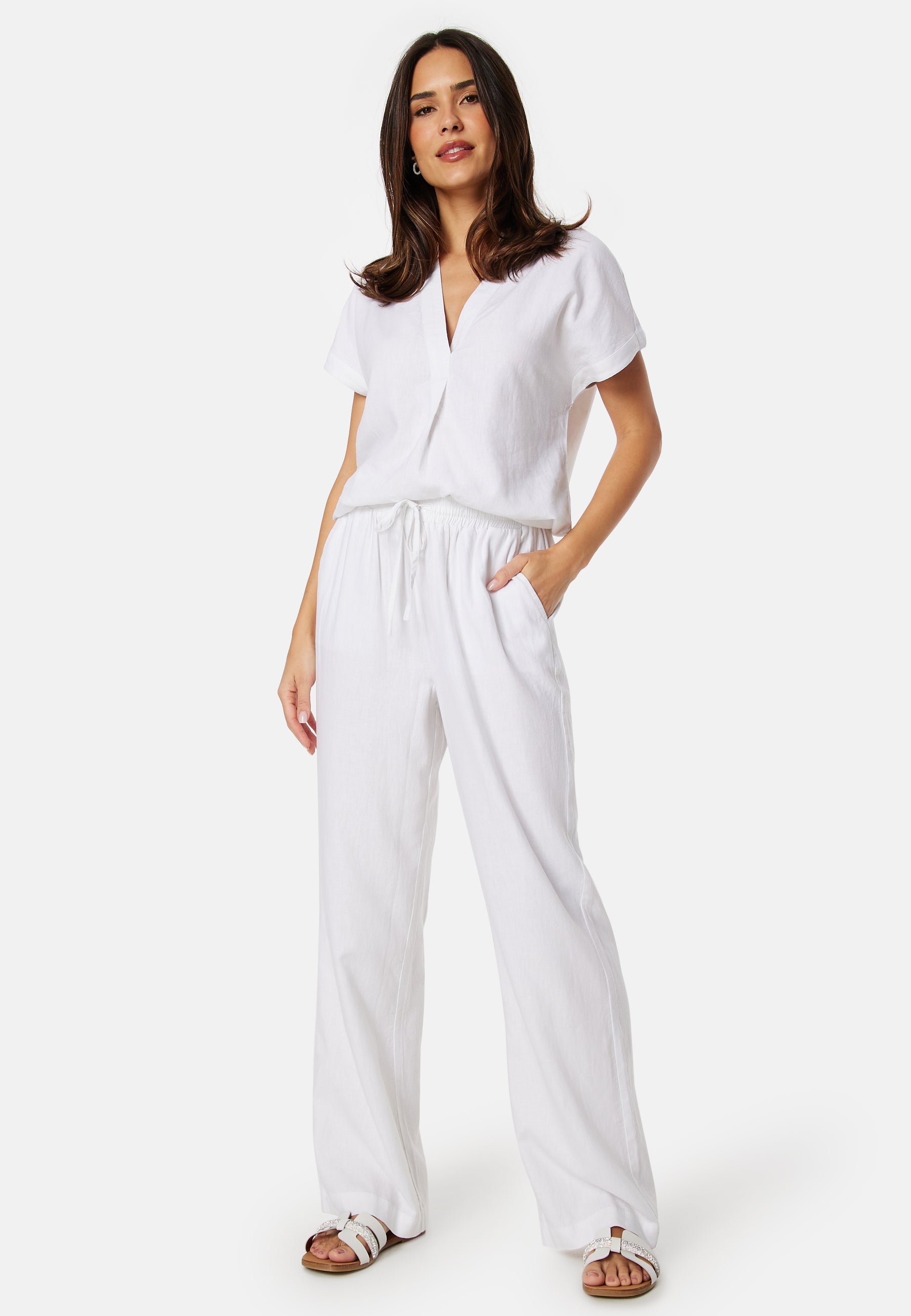 BUBBLEROOM Linen Blend Trousers