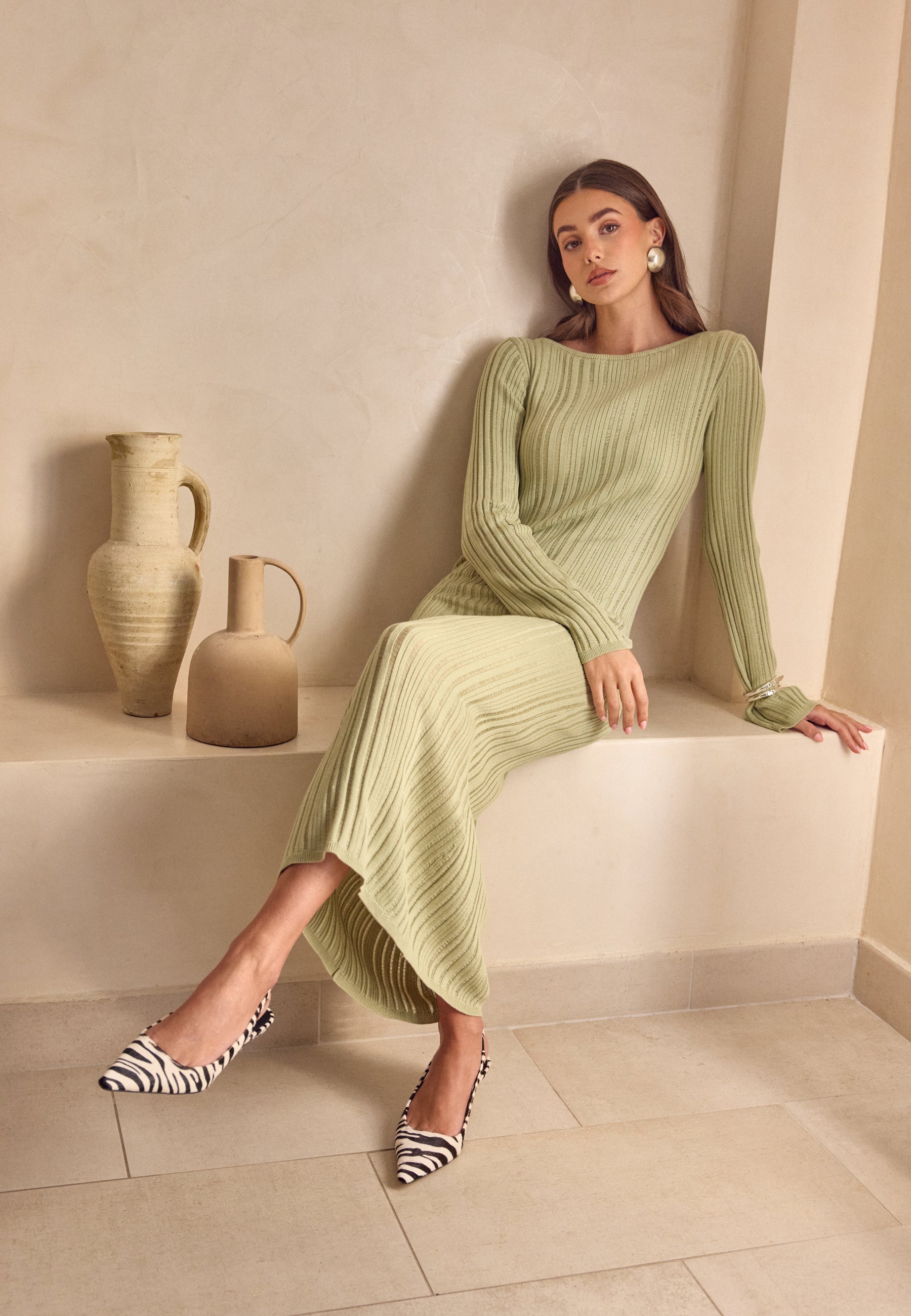 BUBBLEROOM Structure Knitted Dress