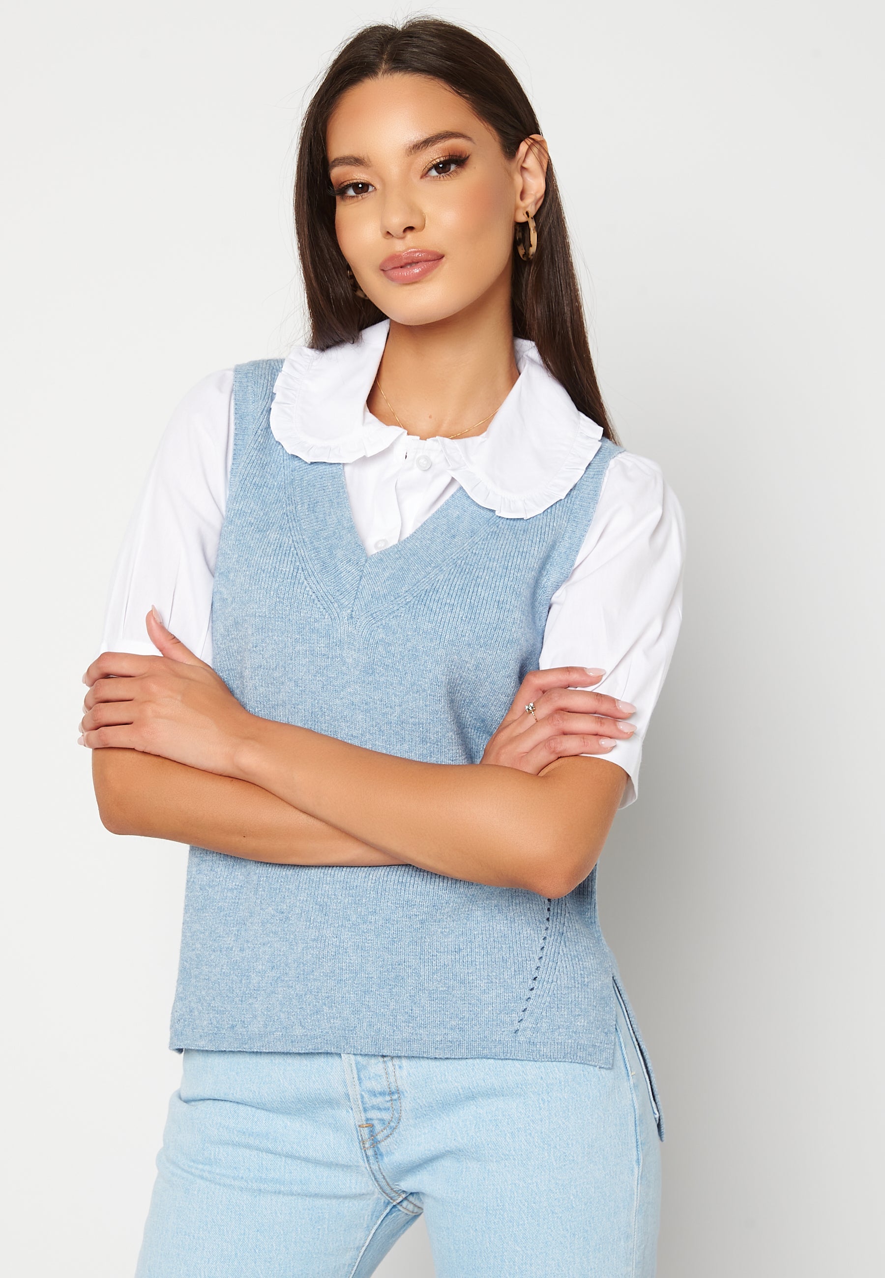 VILA Ril Knit Rib V-Neck Vest
