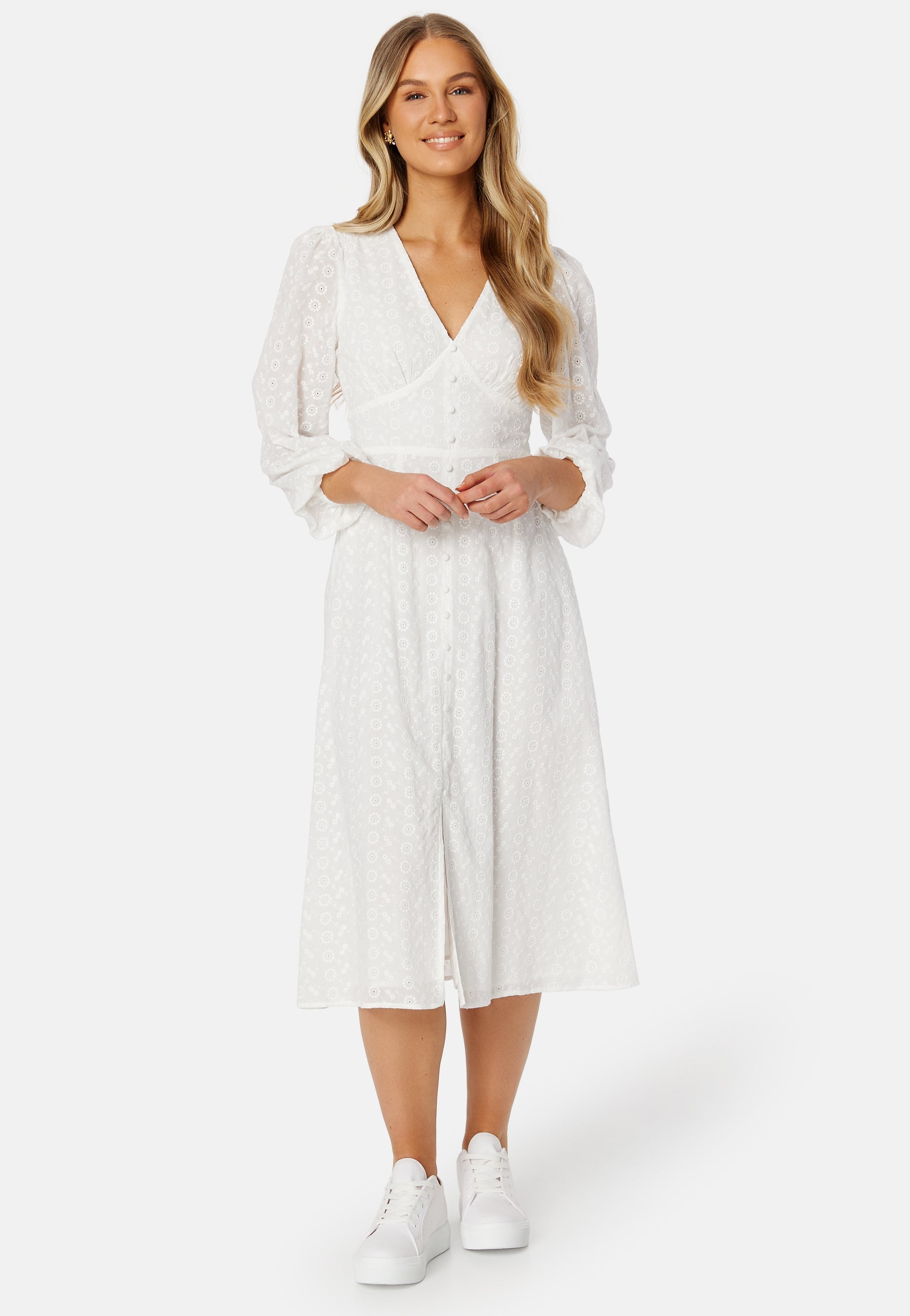 BUBBLEROOM Broderie Anglaise Midi Dress