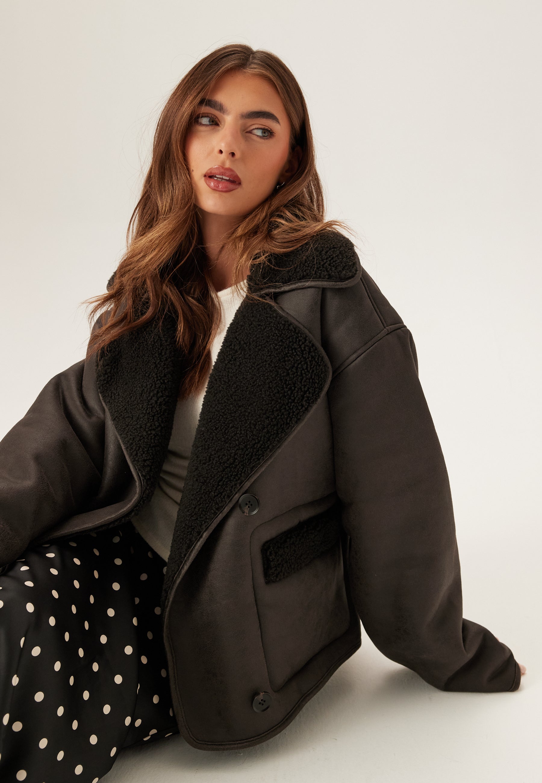 Pieces Pcjuno Coated Teddy Jacket