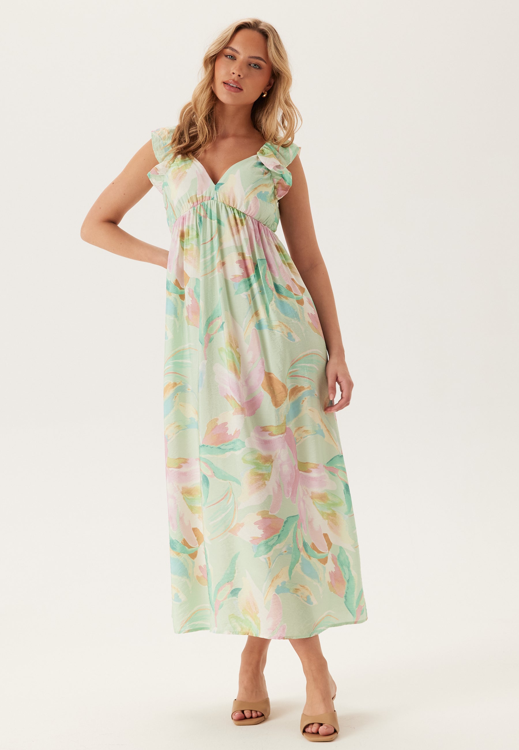 VERO MODA Vmjosie Sl Ankle Frill Dress