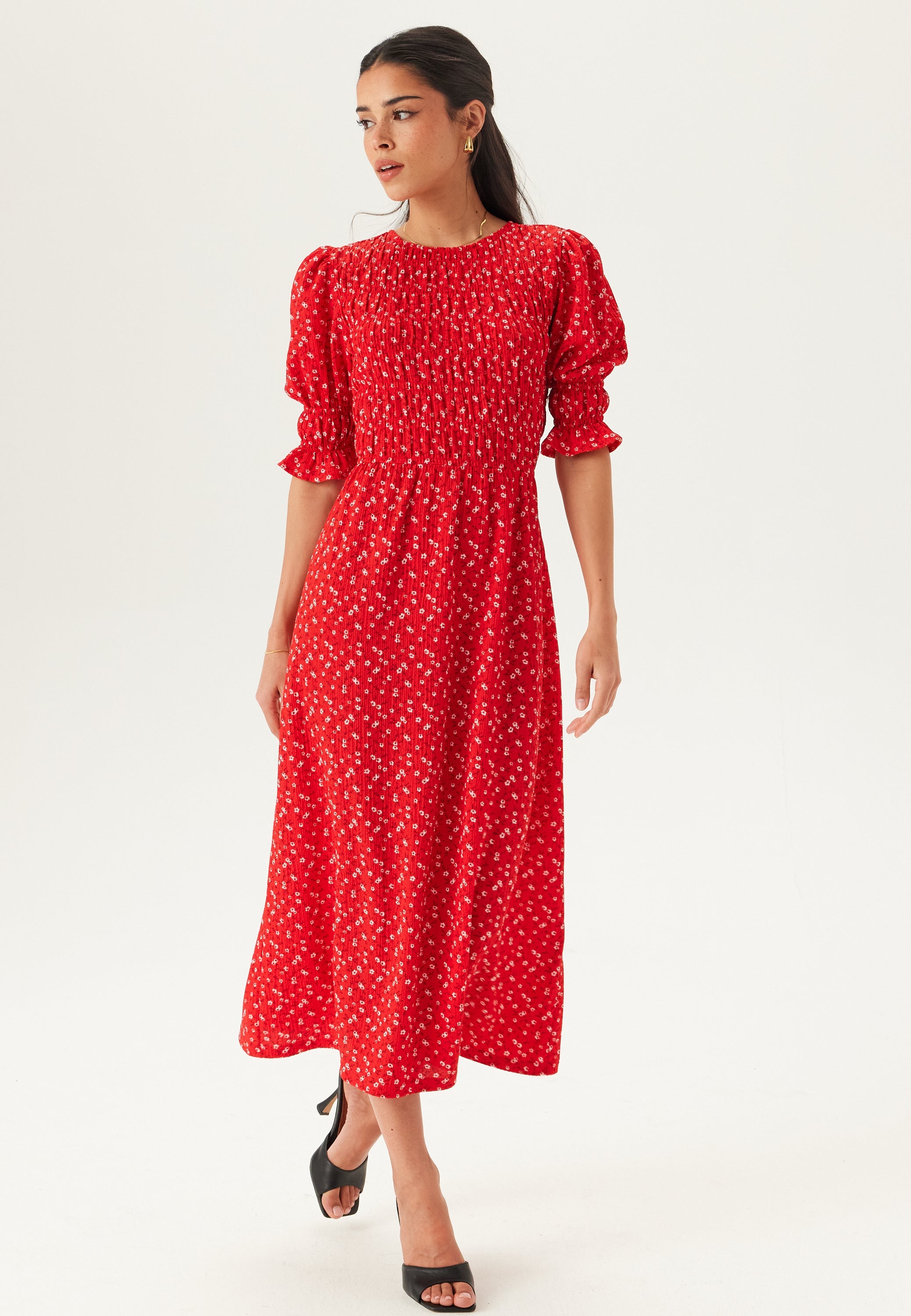 BUBBLEROOM Short Sleeve Smock Dress