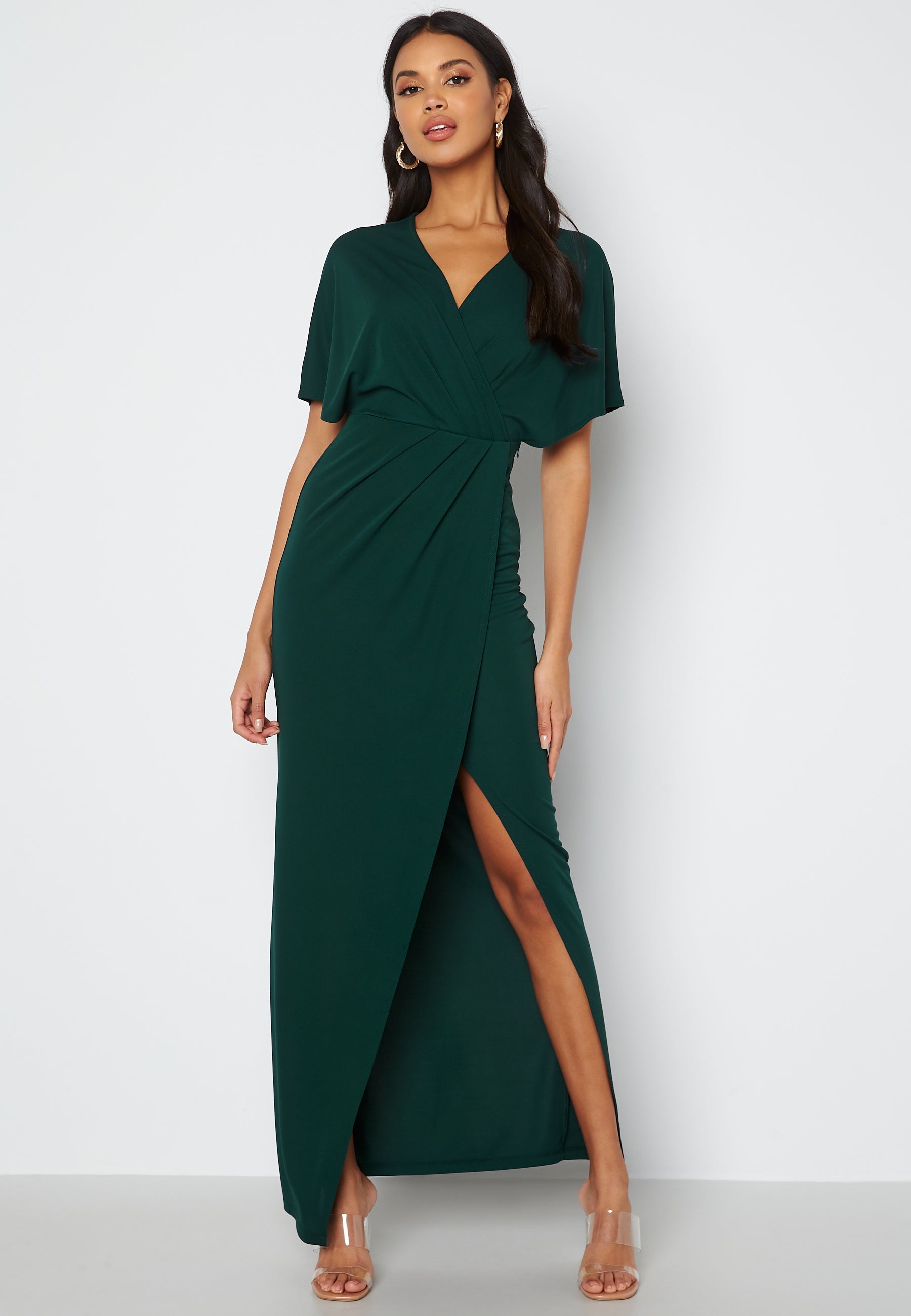 Bubbleroom Occasion Wrap Slit Maxi Dress