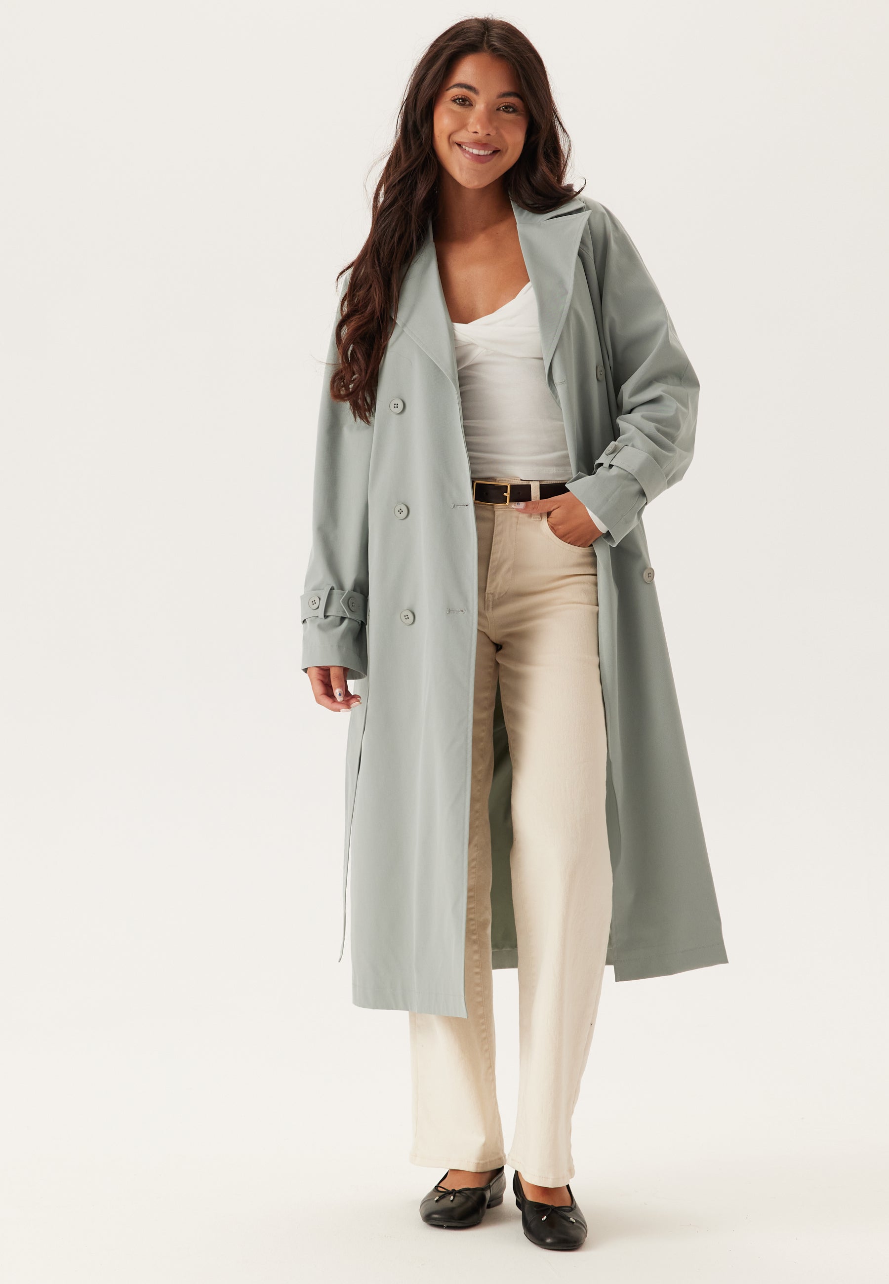 BUBBLEROOM Belted Midi Trenchcoat