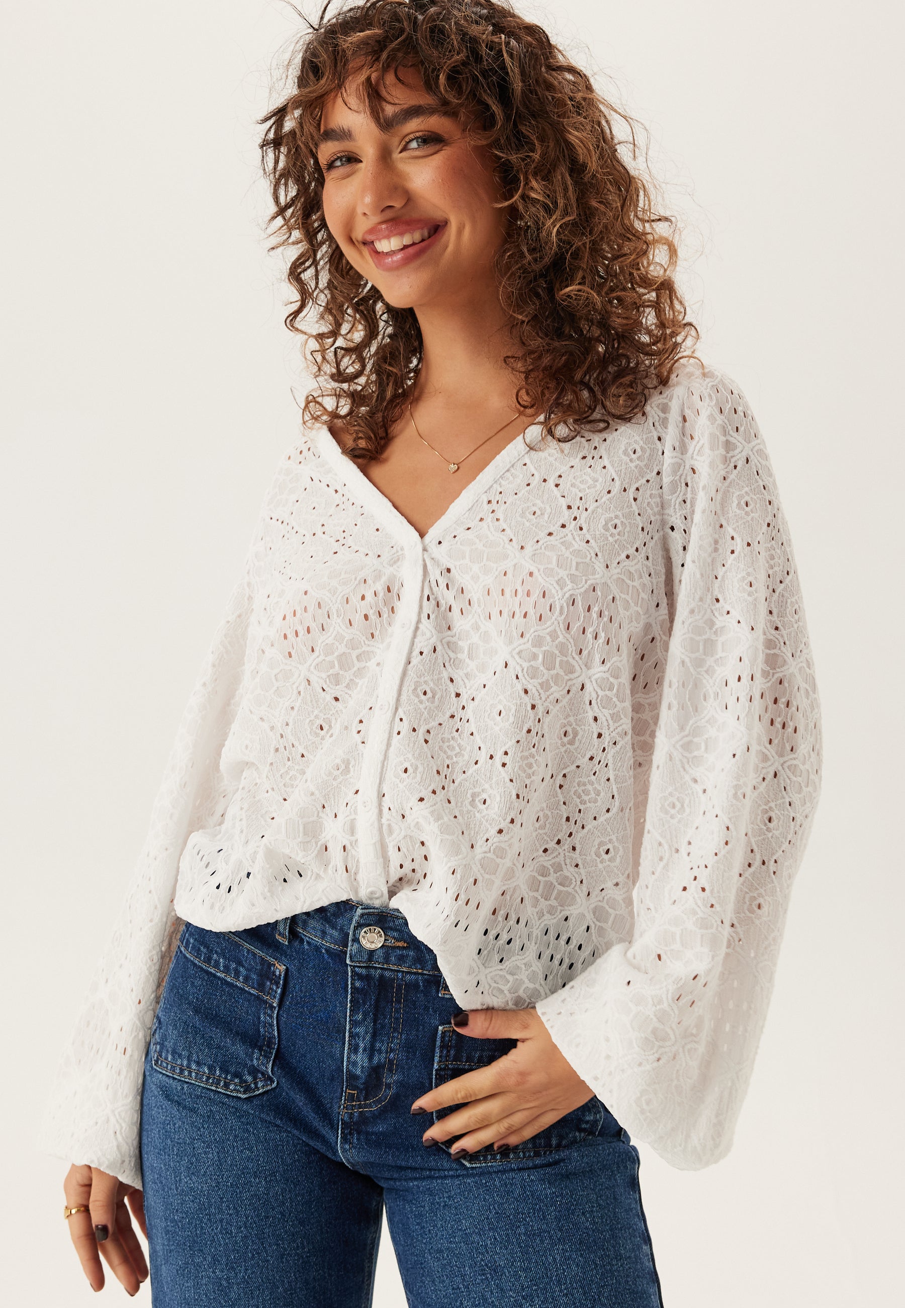 BUBBLEROOM Volume Sleeve Button Blouse