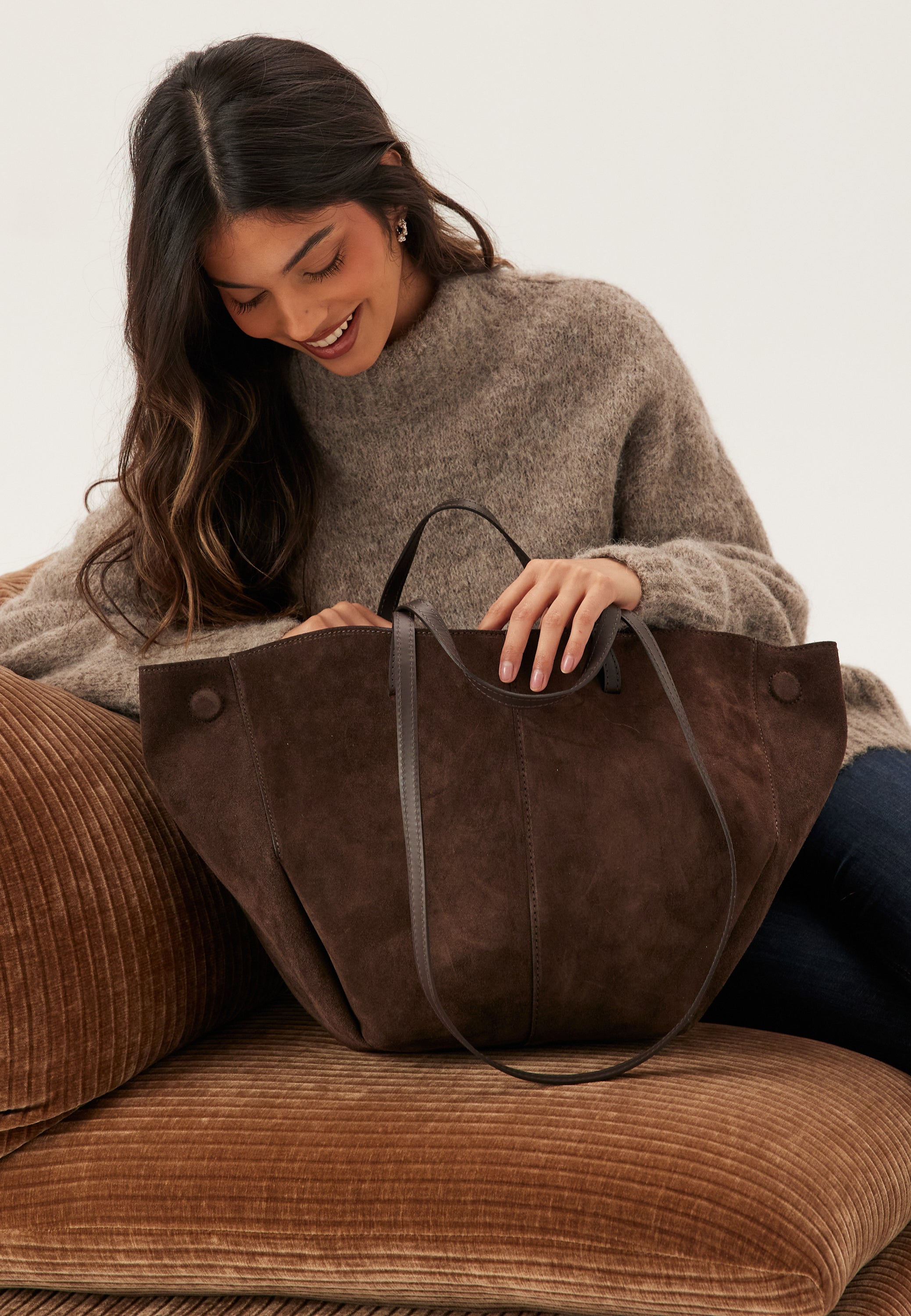Latalia Nola XL Suede Handbag